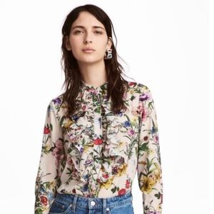 ISO H&M Ruffle Plumeti Blouse Sz 2